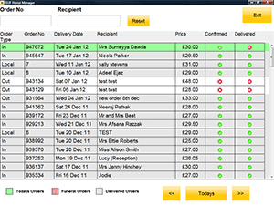 D2F Florist Manager - Orders Screen